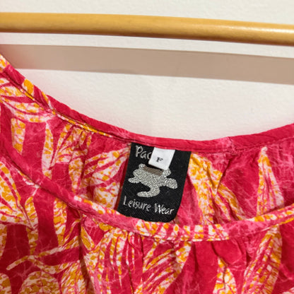 Pacific Leisure Wear One Size Tropical Print Rayon Sundress