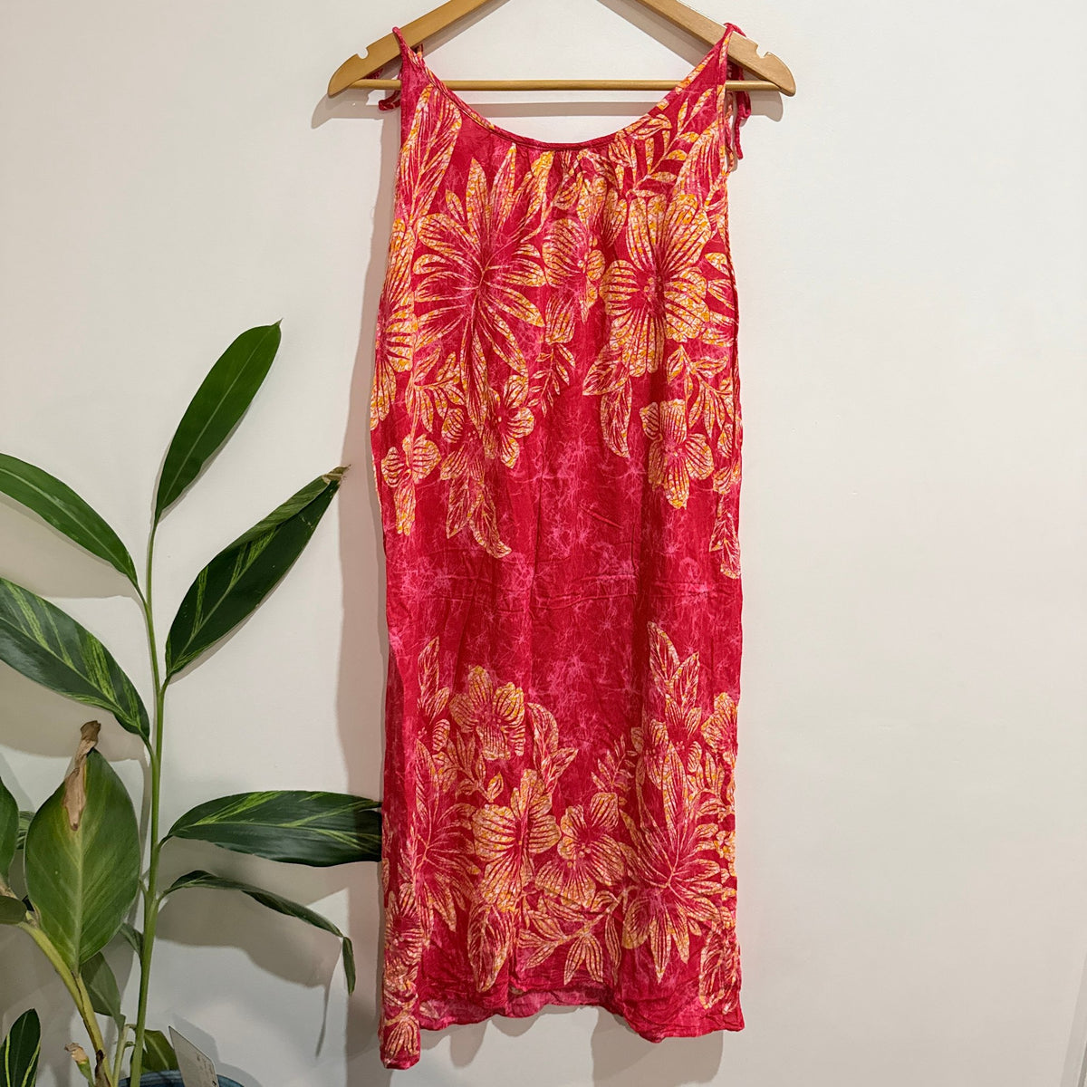 Pacific Leisure Wear One Size Tropical Print Rayon Sundress