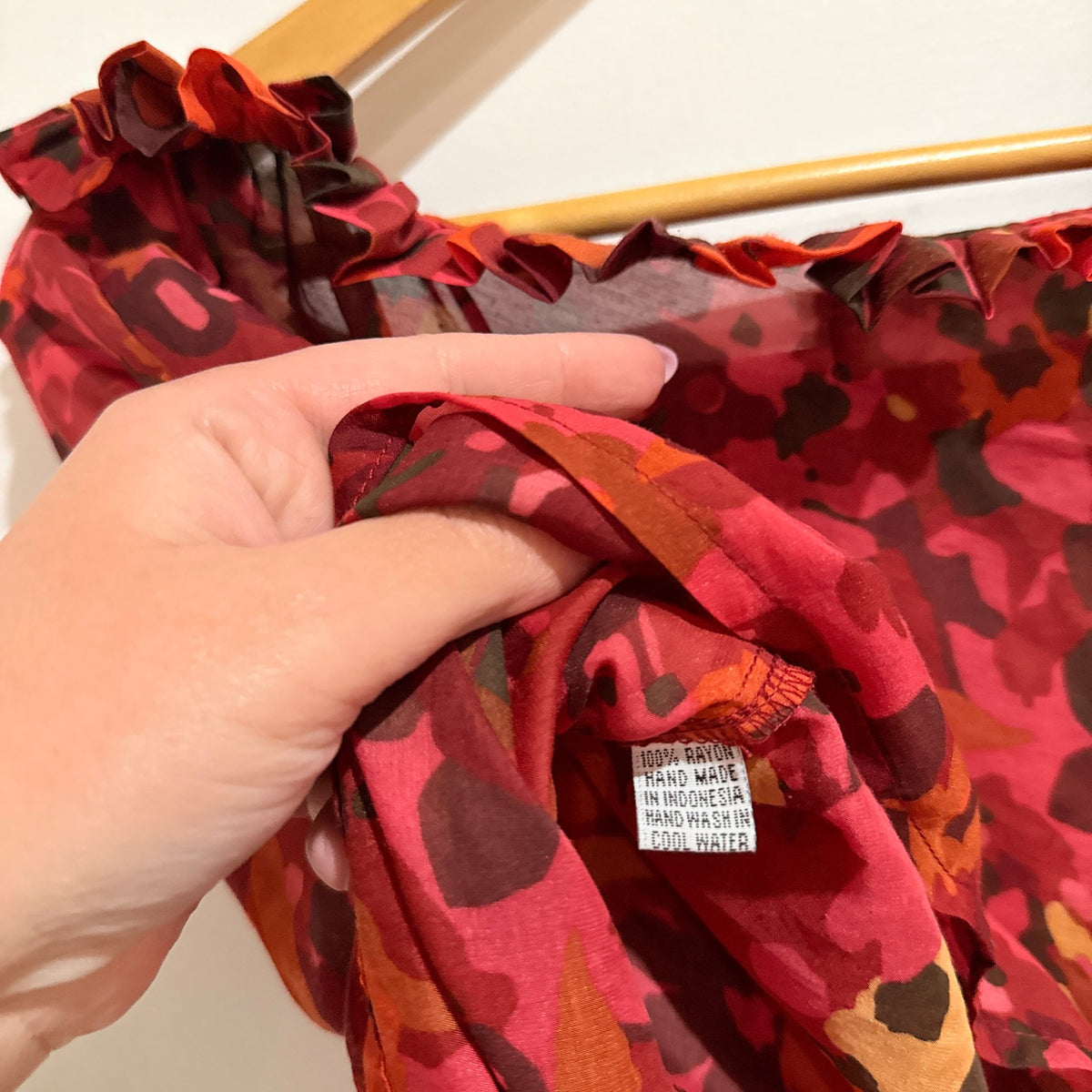 Evolution Size 12 Floral Print Ruffle One Shoulder Top