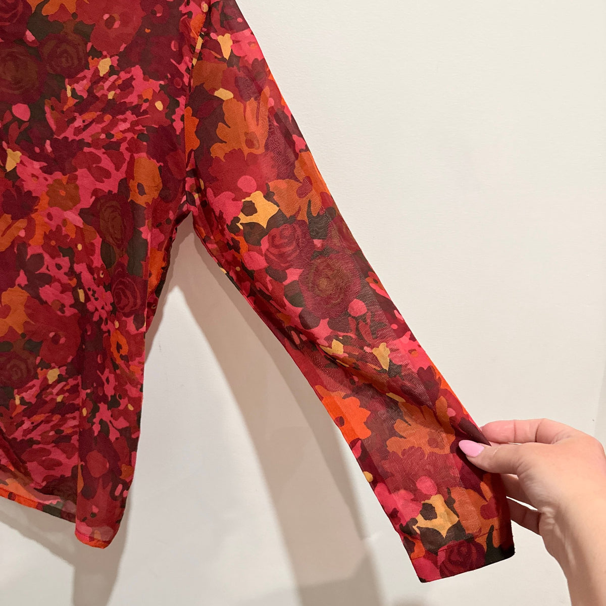 Evolution Size 12 Floral Print Ruffle One Shoulder Top