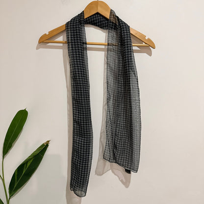 Britannia Houndstooth Sheer Long Scarf
