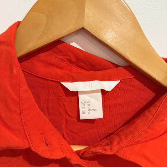 H&M Size 14 Viscose Longline Shirt with Side Splits