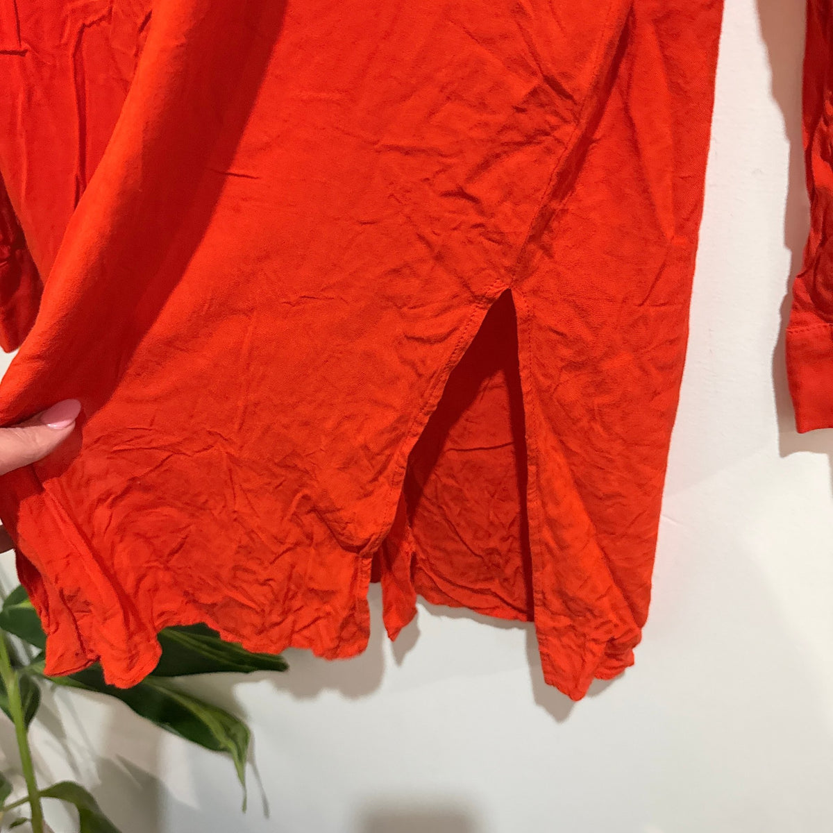 H&M Size 14 Viscose Longline Shirt with Side Splits