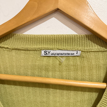 S.Y Size 2 Ribbed Knit Cropped Cardigan