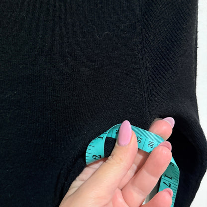 Necheer Black Rib Knit Long Sleeve Top Size M