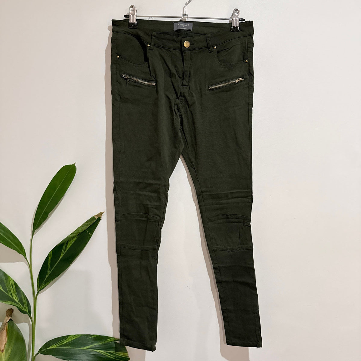 Mirrou Olive Green Skinny Pants Size 12