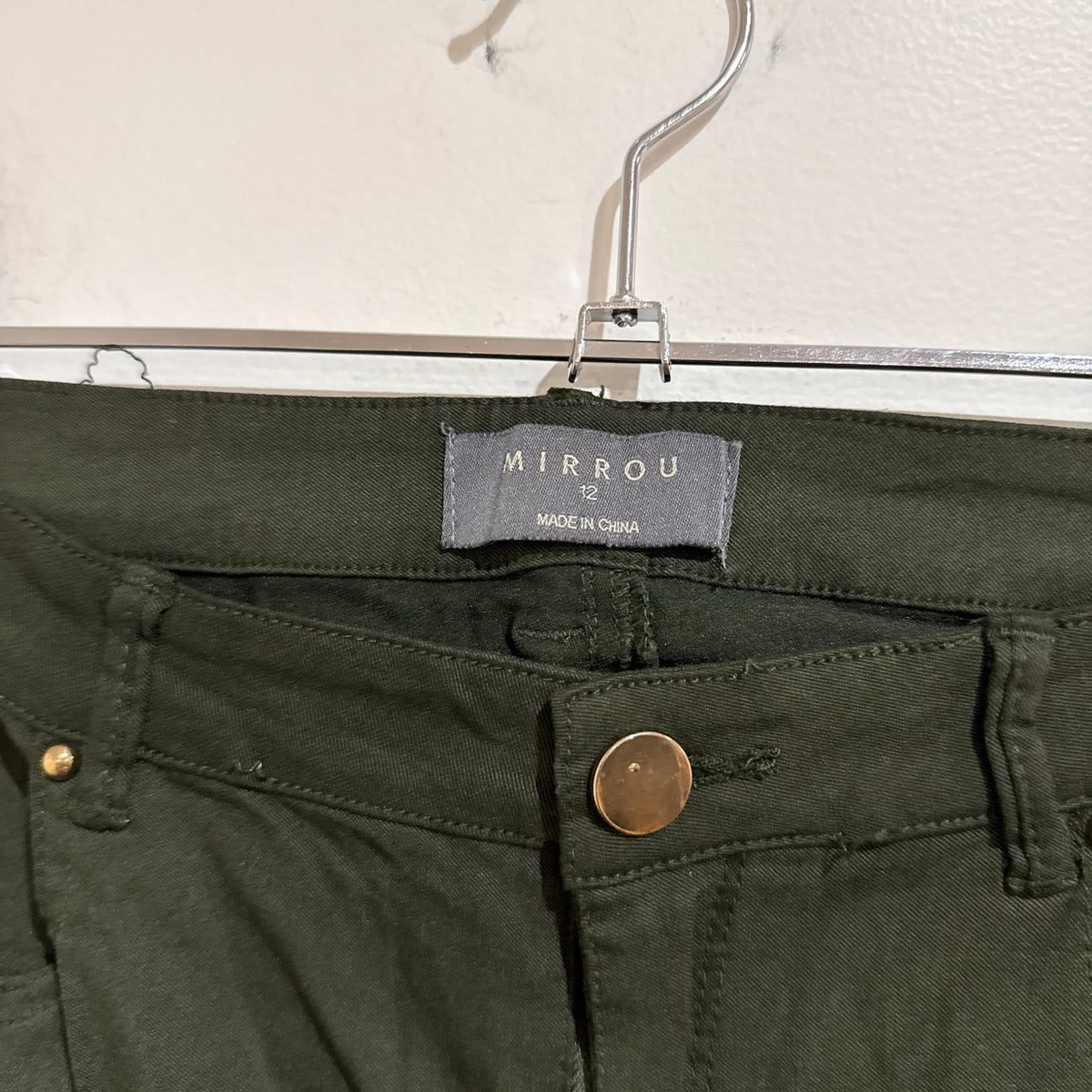 Mirrou Olive Green Skinny Pants Size 12