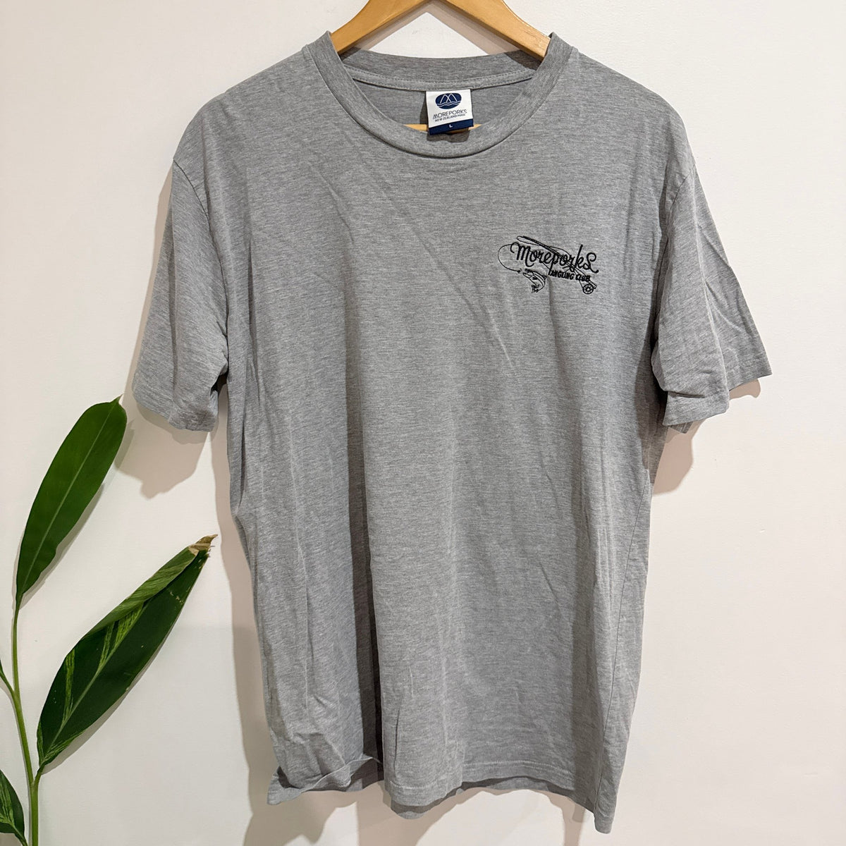 Moreporks Grey Marle Logo T-Shirt Size L