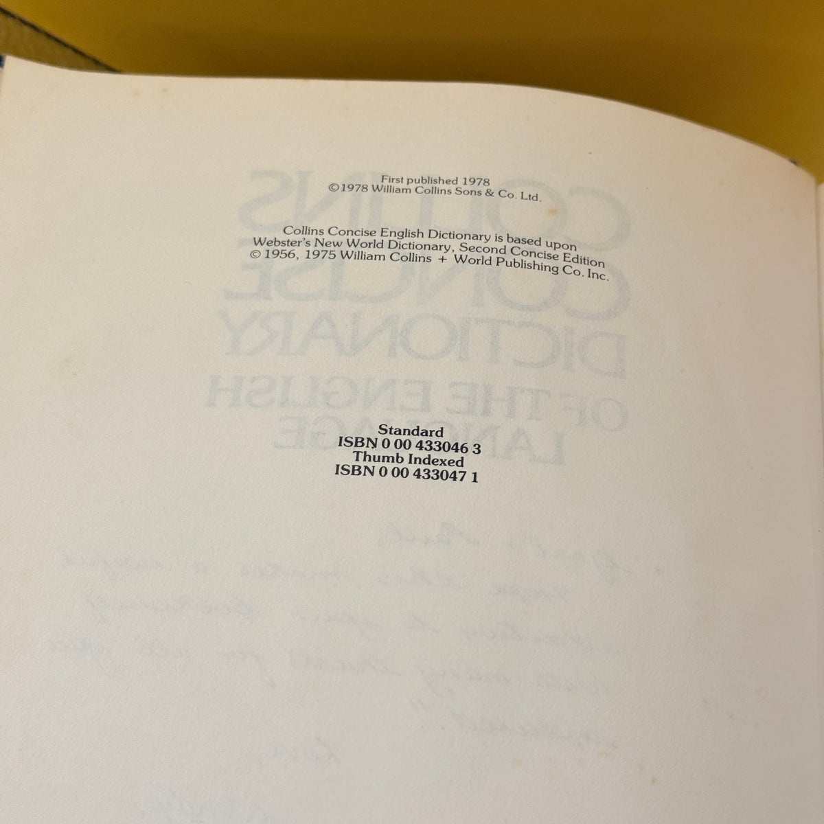 Collins Concise English Dictionary by Collins 1978