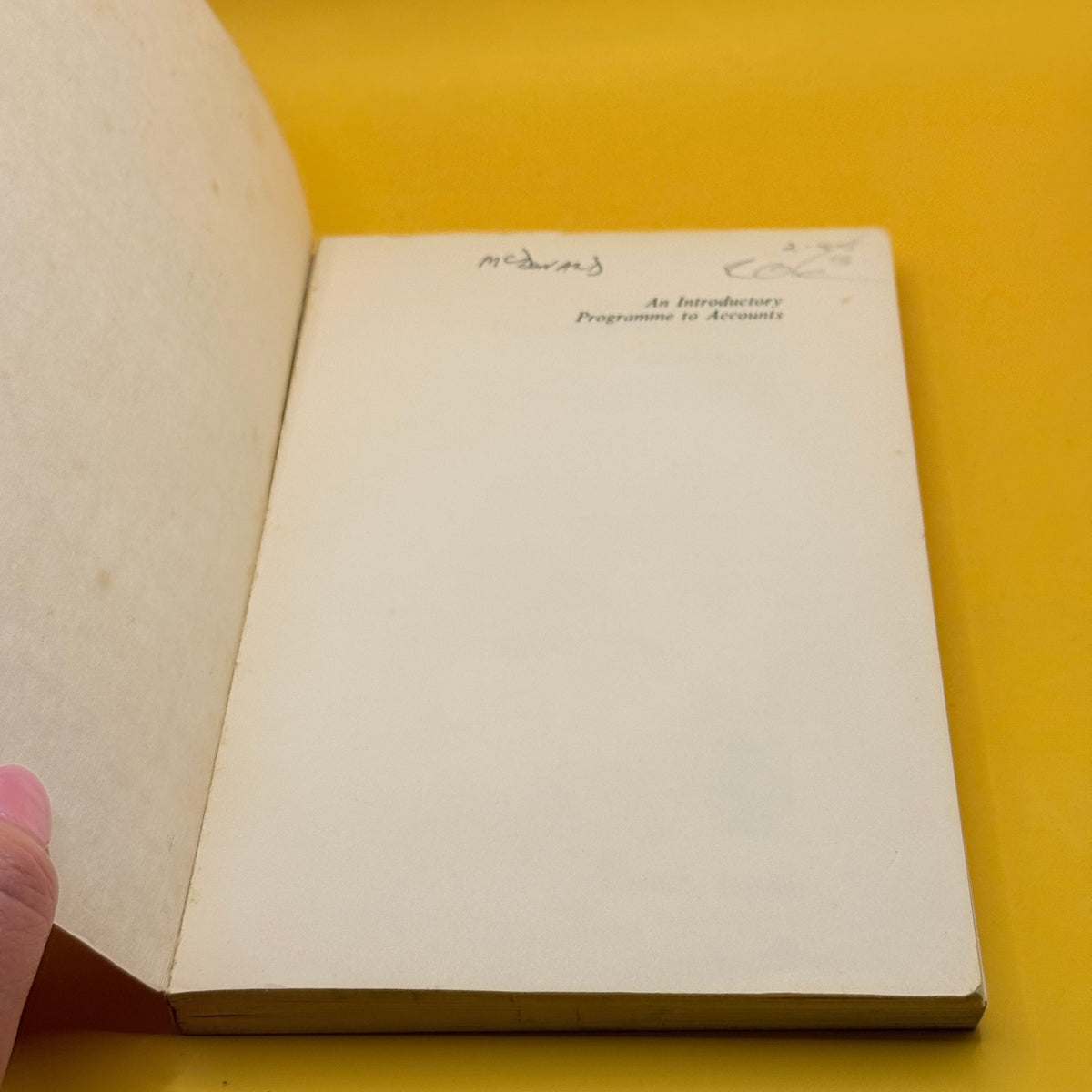 An Introductory Programme to Accounts by Andrew Baston 1970