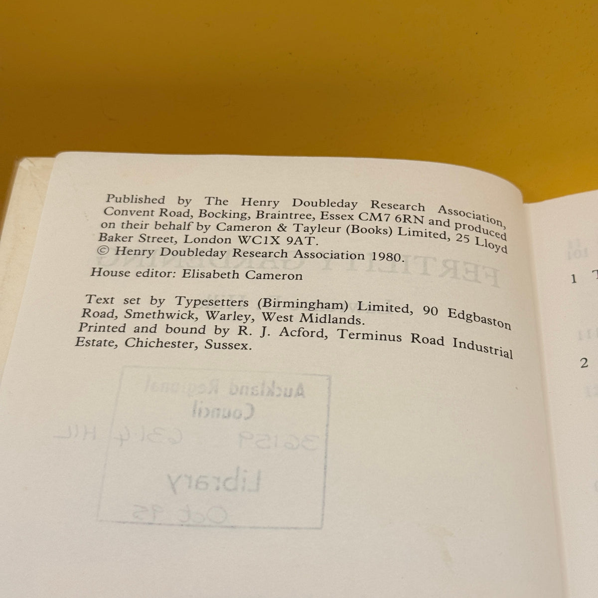 Fertility Gardening by Lawrence D. Hills 1980