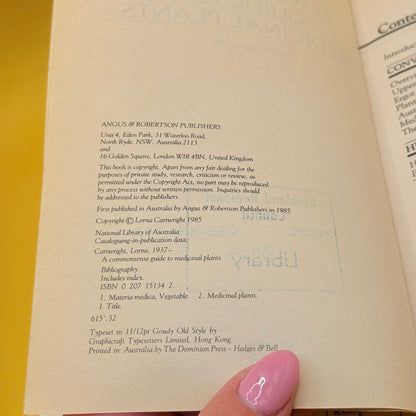 A Commonsense Guide to Medicinal Plants by Lorna Cartwright 1985