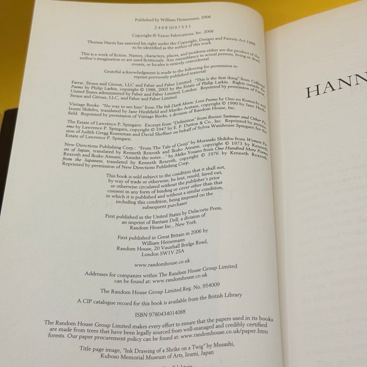 Hannibal Rising by Thomas Harris (UK First Edition)