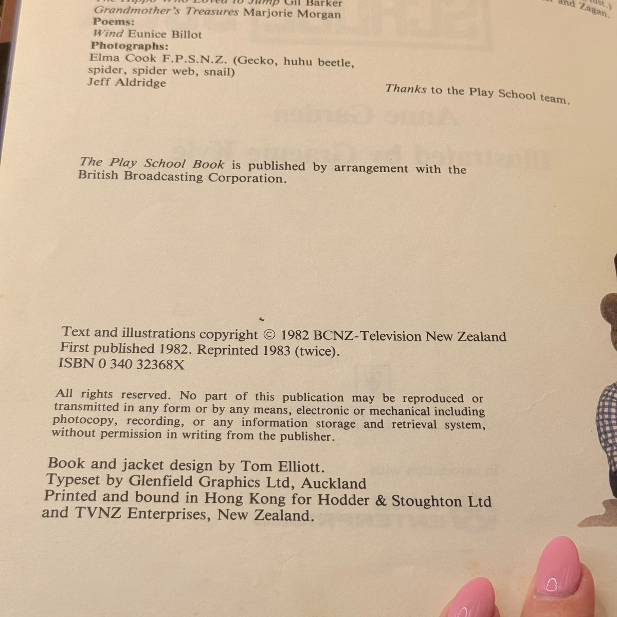 The Play School Book by Anne Garden 1983
