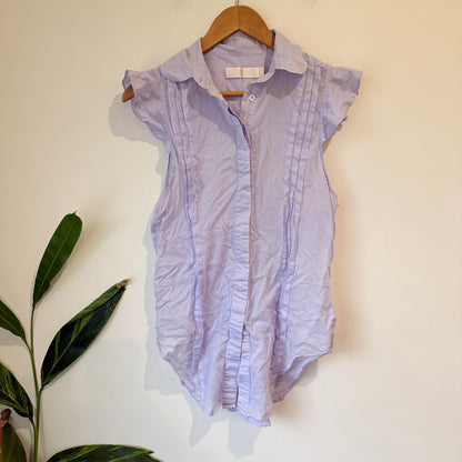 Ruby Size 6 Pintuck Ruffle Cap Sleeve Button Up Shirt