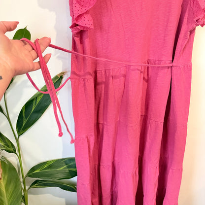 Studio Curve Size XL Broderie Flutter Sleeve Tiered Midi Dress