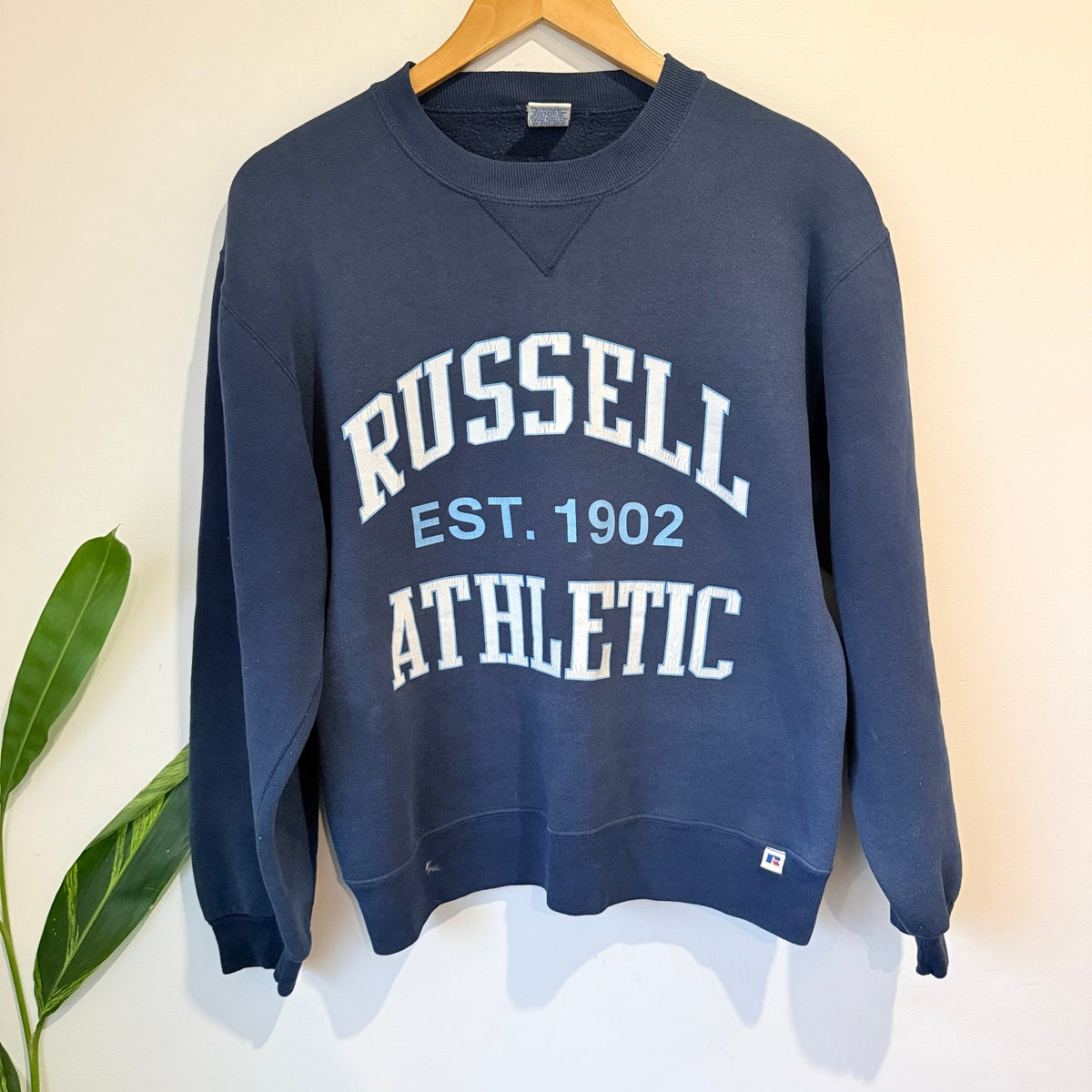Russell Athletic Size S Vintage Arch Logo Crew Sweatshirt