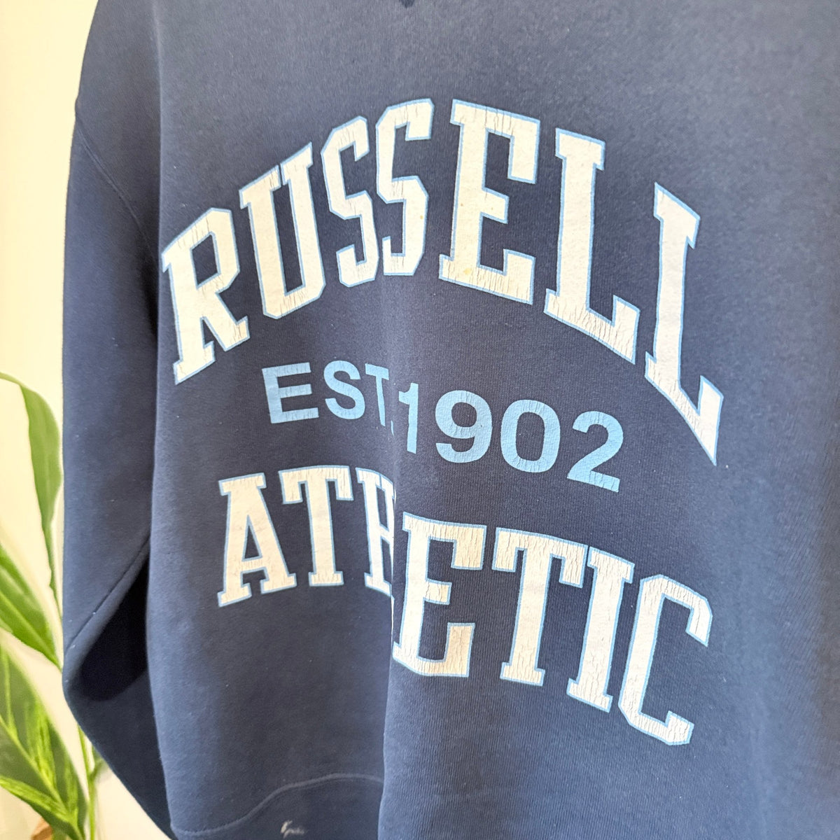 Russell Athletic Size S Vintage Arch Logo Crew Sweatshirt