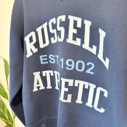 Russell Athletic Size S Vintage Arch Logo Crew Sweatshirt