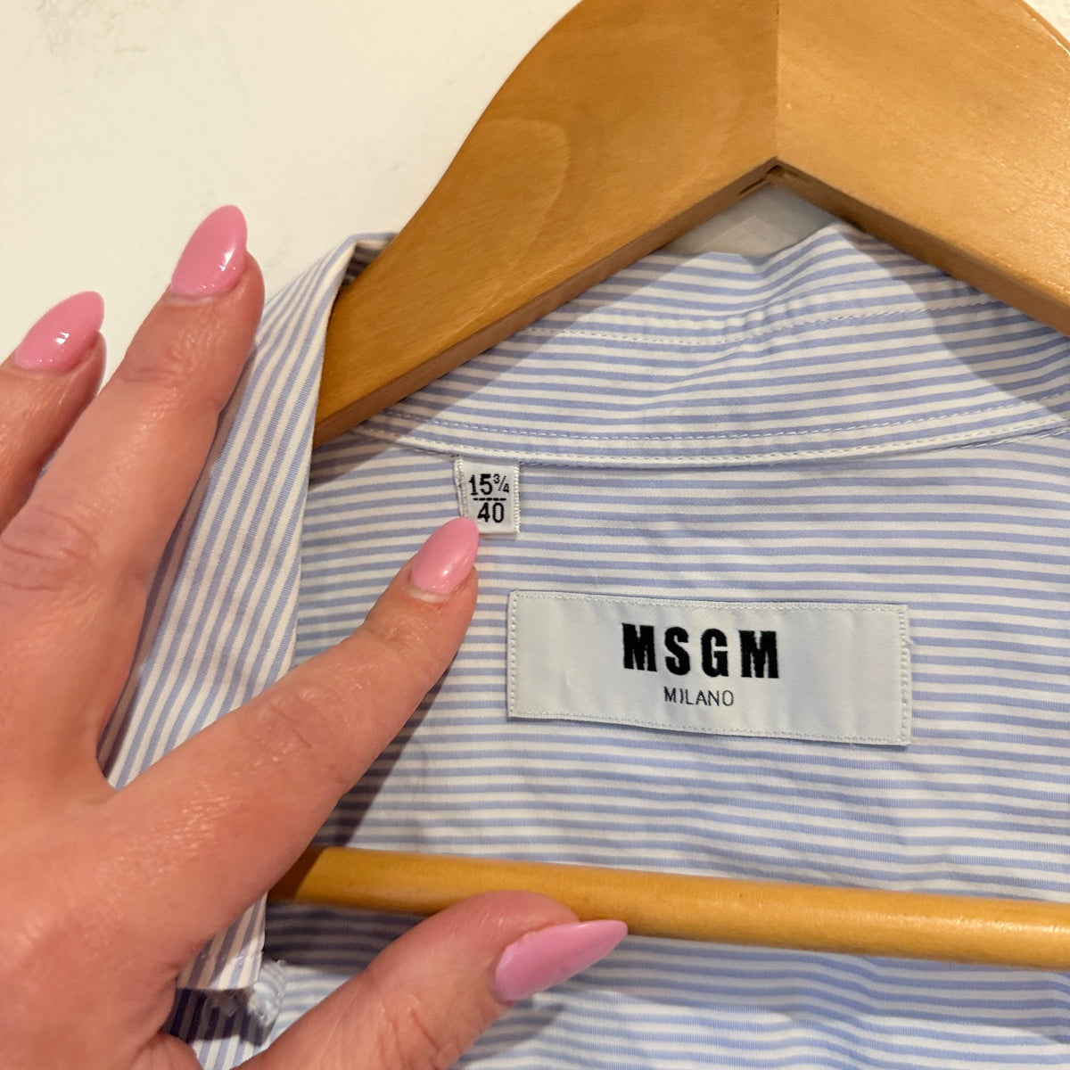 MSGM Size 40 Stripe Button Up Shirt