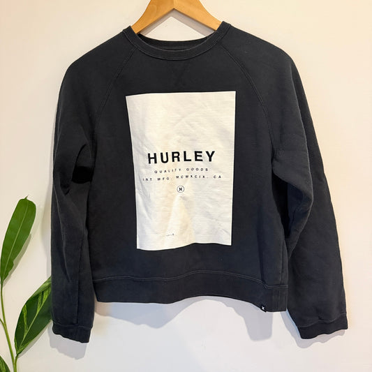 Hurley Size XS Box Logo Print Crew Sweatshirt