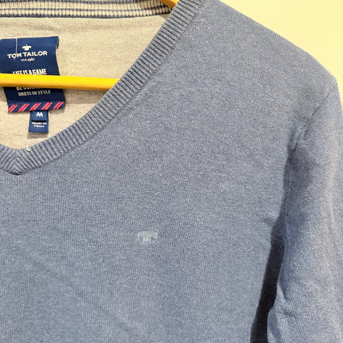 Tom Tailor Size M V Neck Cotton Knit Jumper