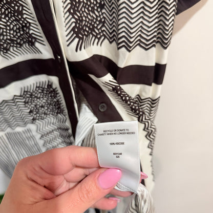 Witchery Size 8 Geometric Print Belted Shirt Dress