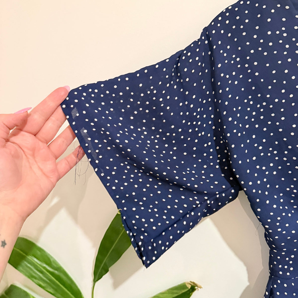 Paper Heart Size 8 Spot Print Flutter Sleeve Playsuit