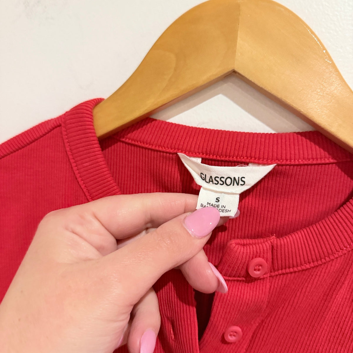 Glassons Size S Ribbed Button Front Cap Sleeve Top
