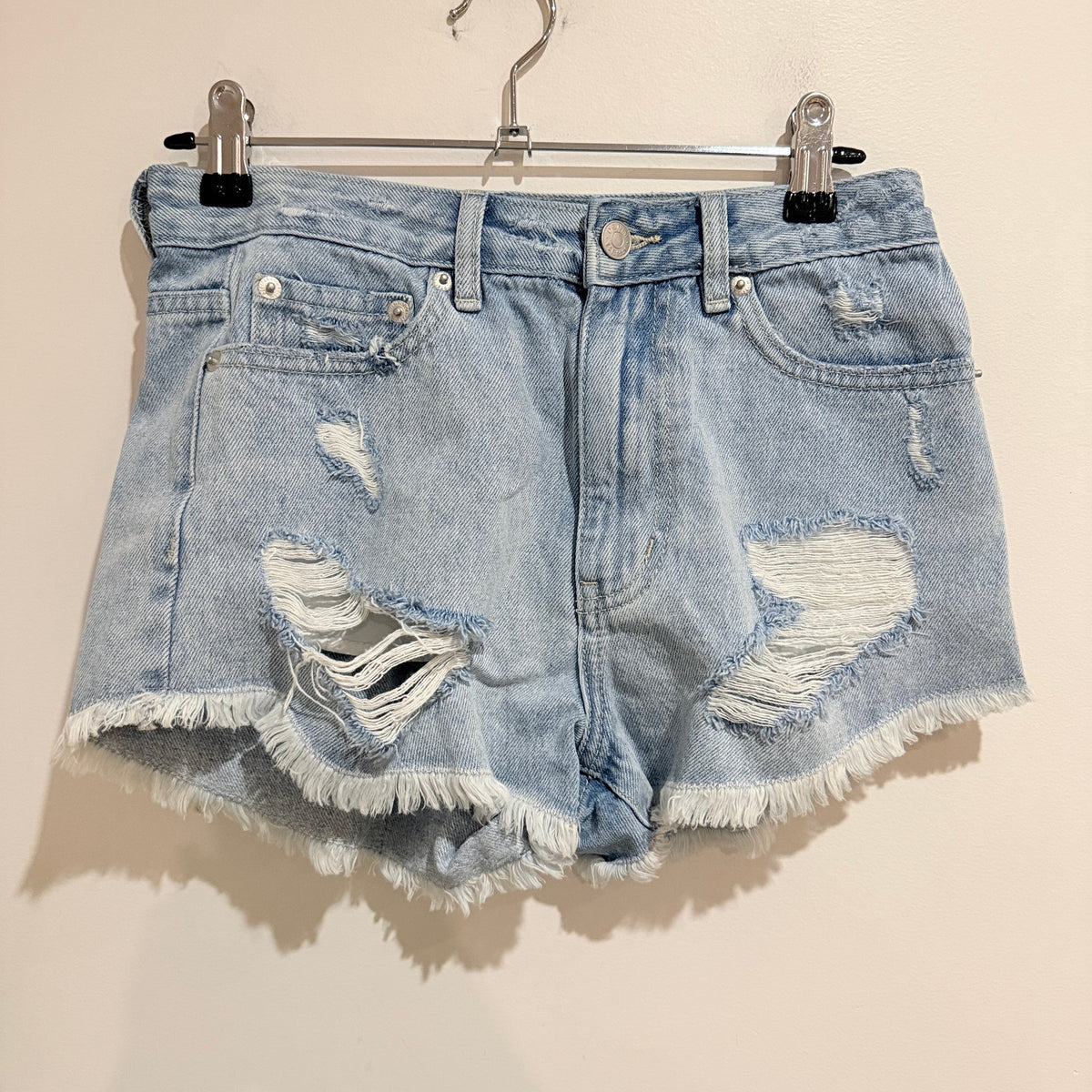 Glassons Size 6 Distressed Frayed Hem Denim Shorts