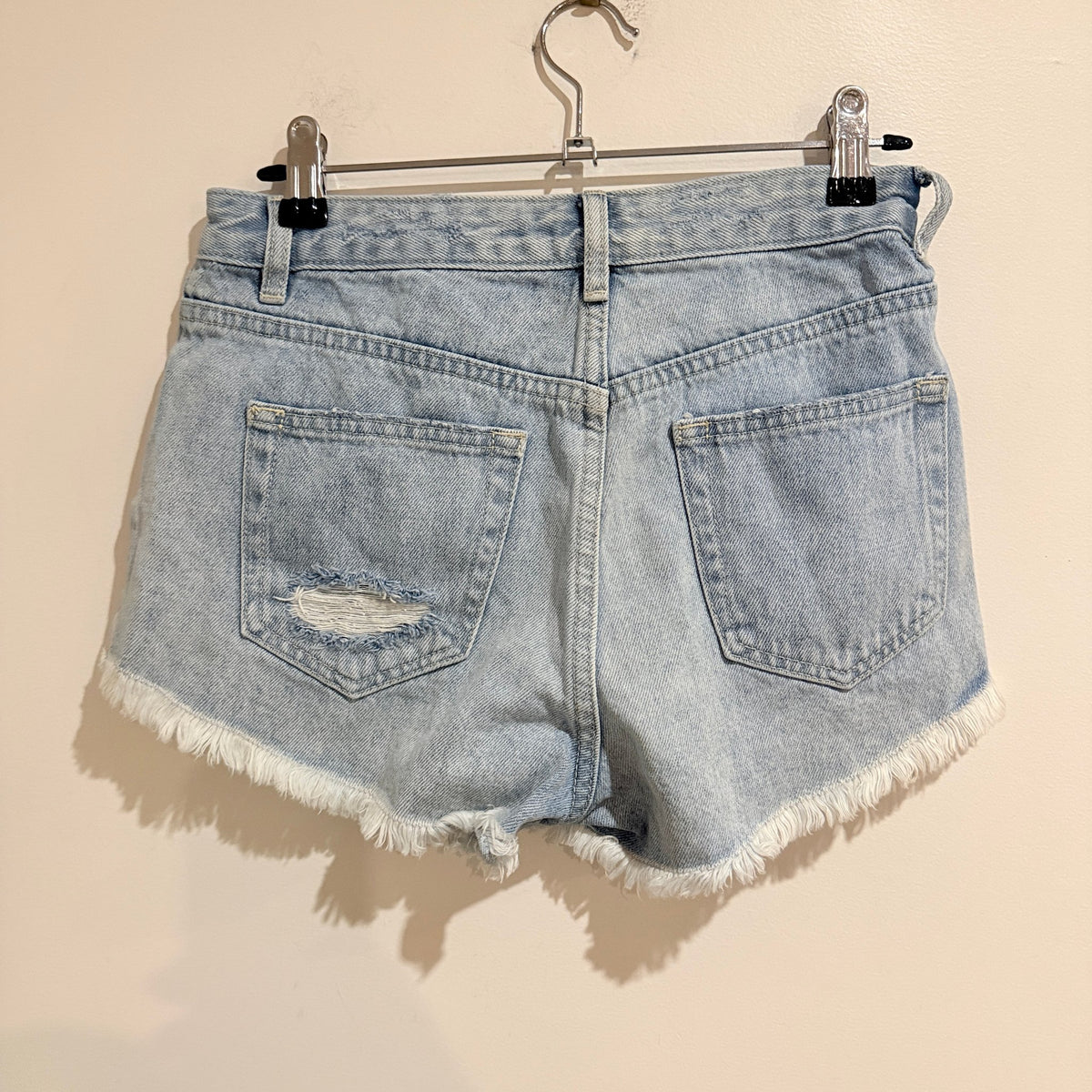 Glassons Size 6 Distressed Frayed Hem Denim Shorts