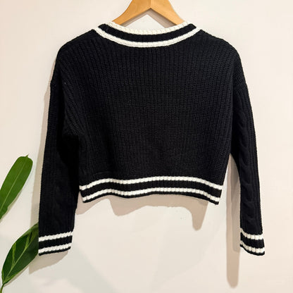 Marisa Atitude Size XS Cable Knit Cropped Cardigan