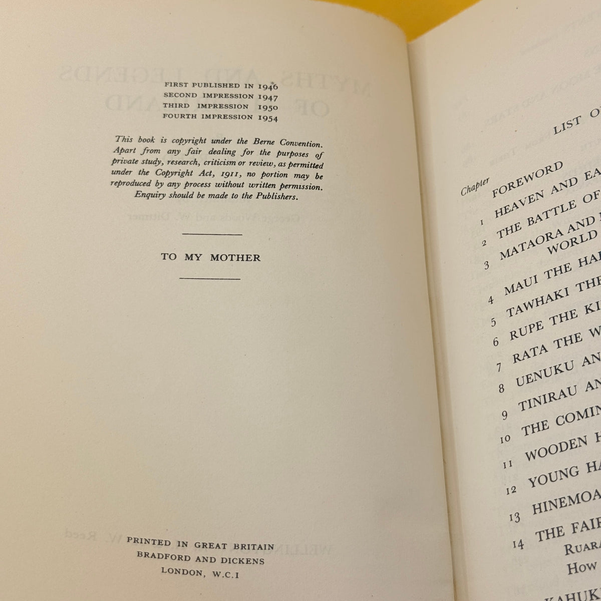Myths and Legends of Maoriland by A. W. Reed (1954)