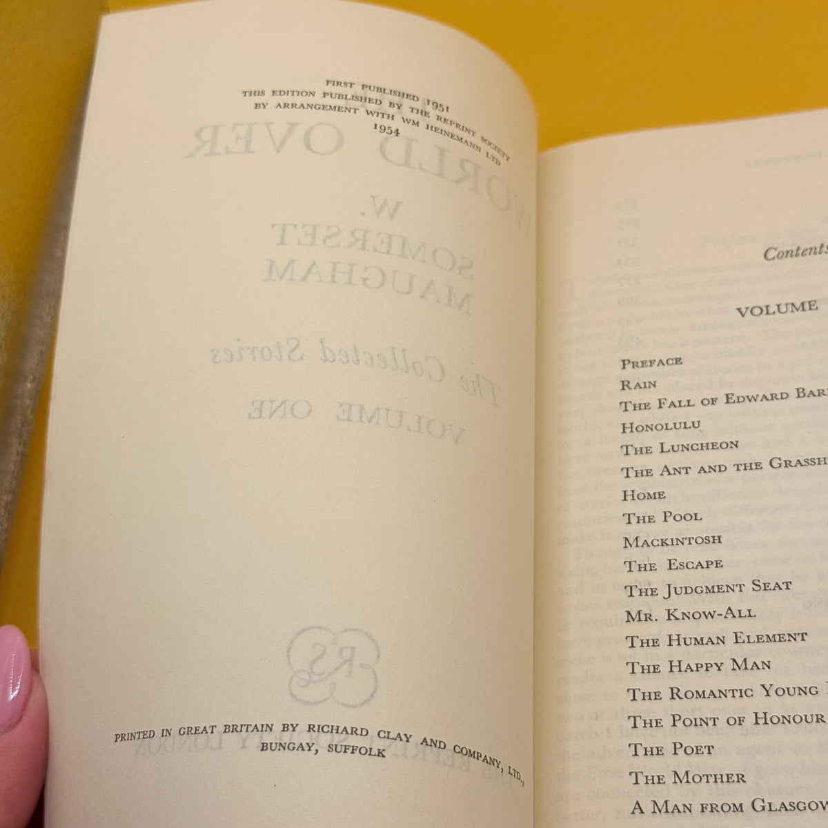 The World Over: The Collected Stories, Volume One by W. Somerset Maugham (1954)