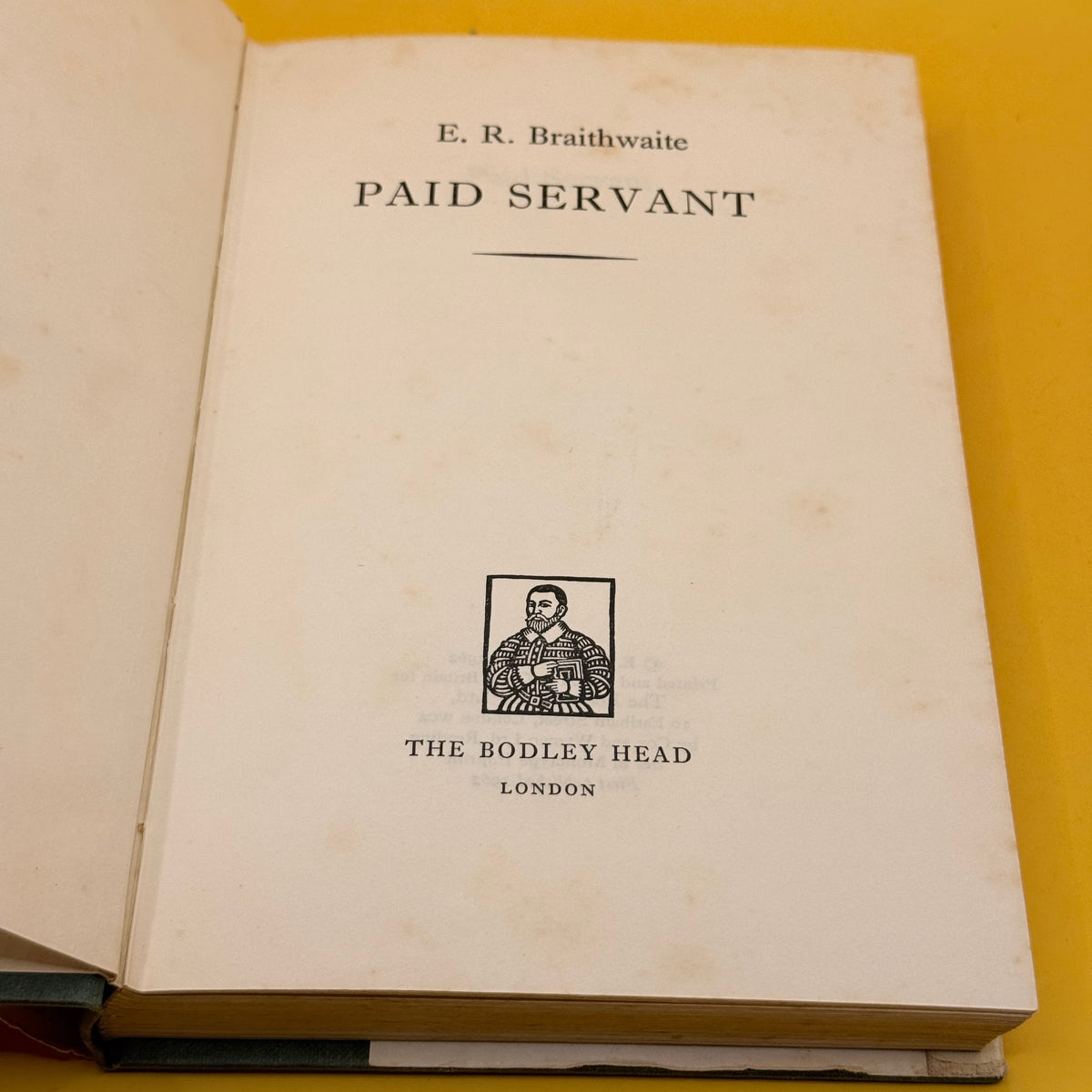 Paid Servant by E. R. Braithwaite (1962)