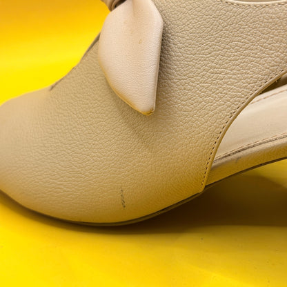 Ike Beige Bow Slingback Block Heel Sandals - EU 40