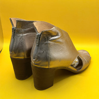 Bueno Metallic Peep Toe Ankle Boots - Size 40