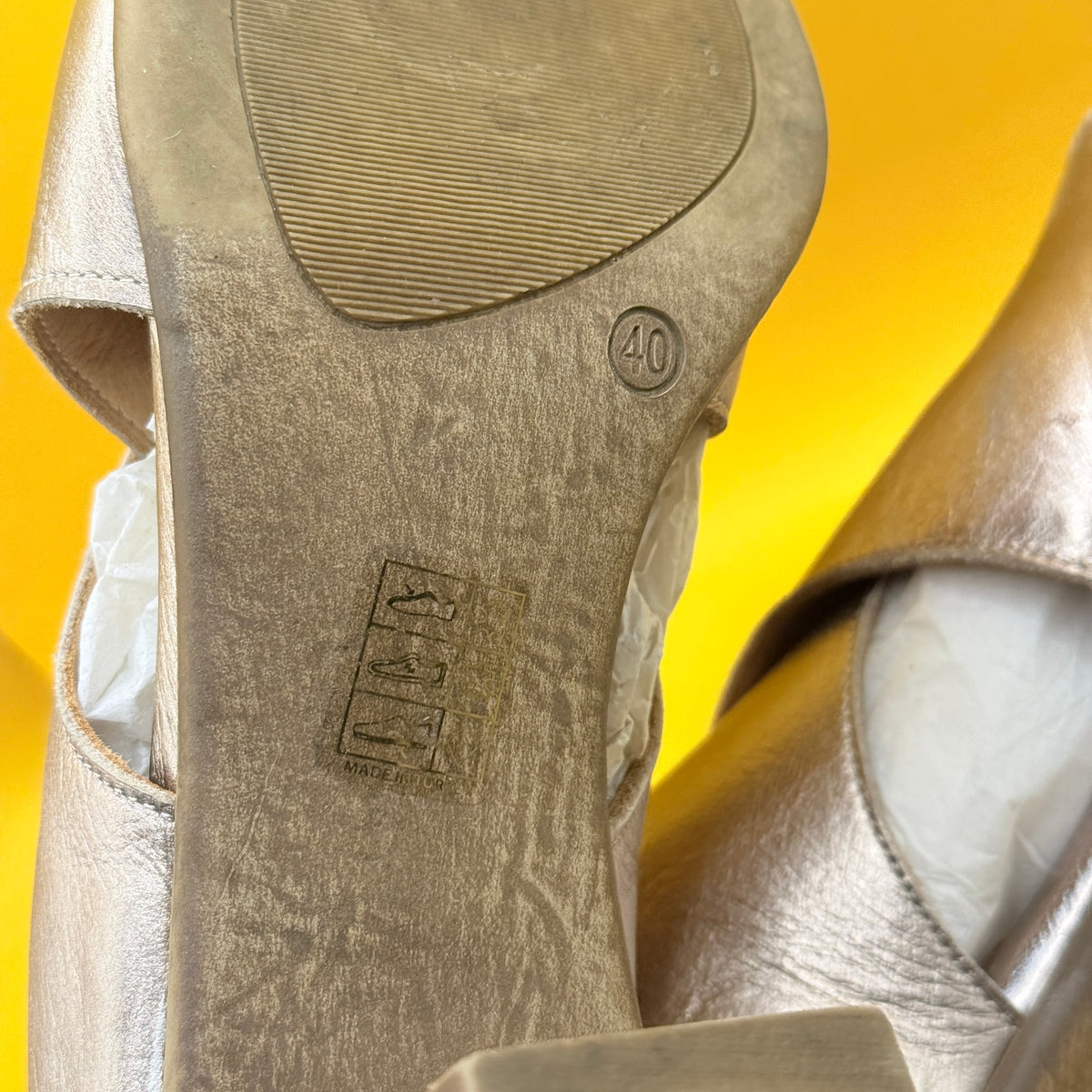 Bueno Metallic Peep Toe Ankle Boots - Size 40