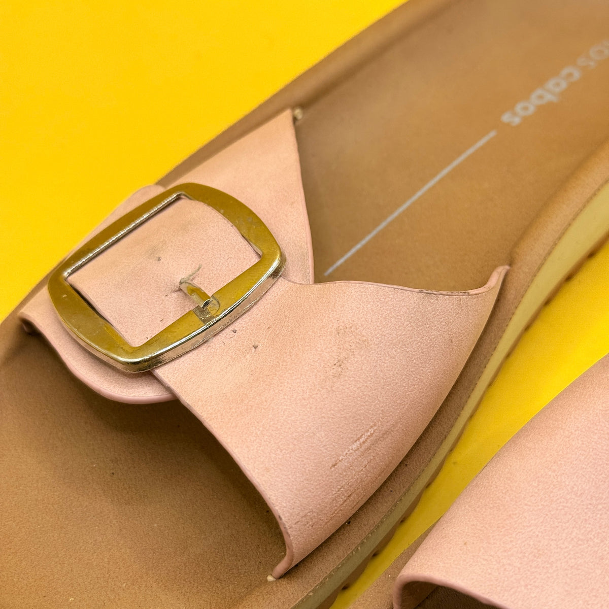 Los Cabos Pink Buckle Slide Sandals - Size 37
