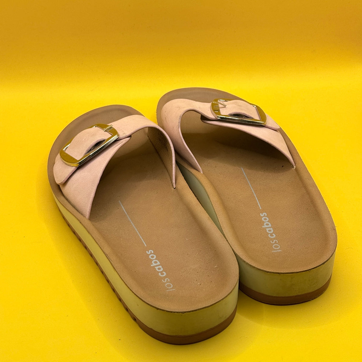 Los Cabos Pink Buckle Slide Sandals - Size 37