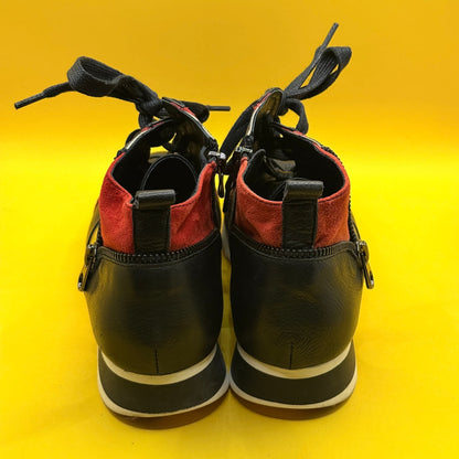Django & Juliette Black and Red High Top Sneakers - Size 37