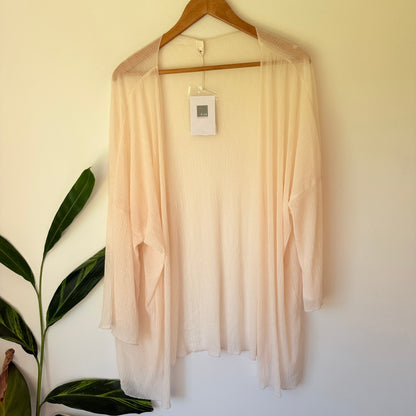 A-ya Cream Sheer Open Front Cardigan - One Size / 88cm u/arm