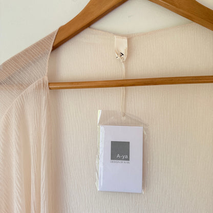 A-ya Cream Sheer Open Front Cardigan - One Size / 88cm u/arm