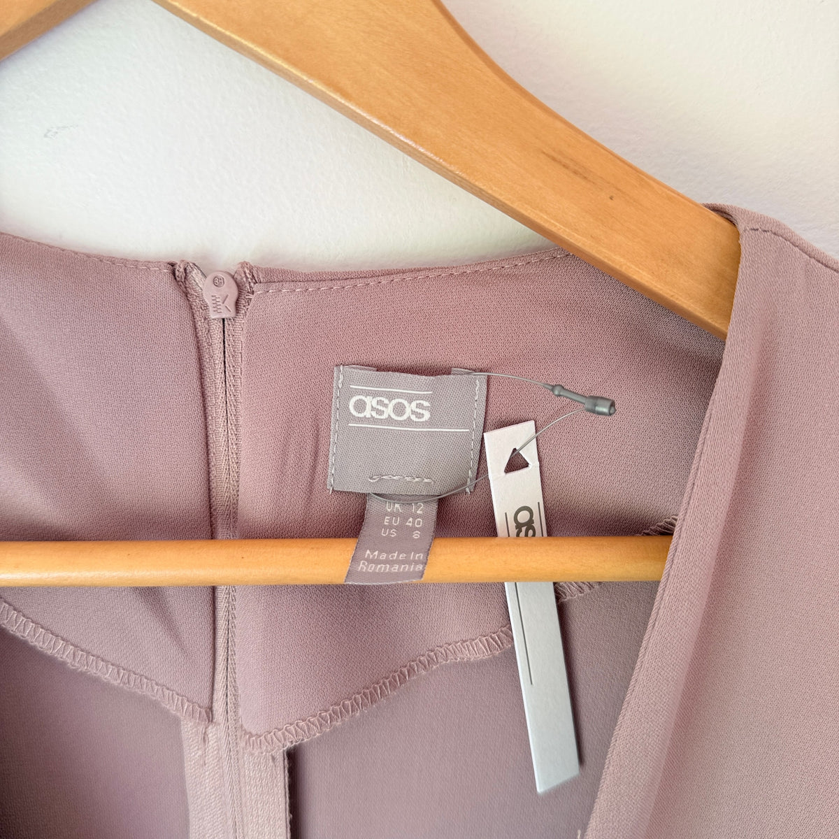 ASOS Dusty Rose Twist Front Midi Dress - UK 12