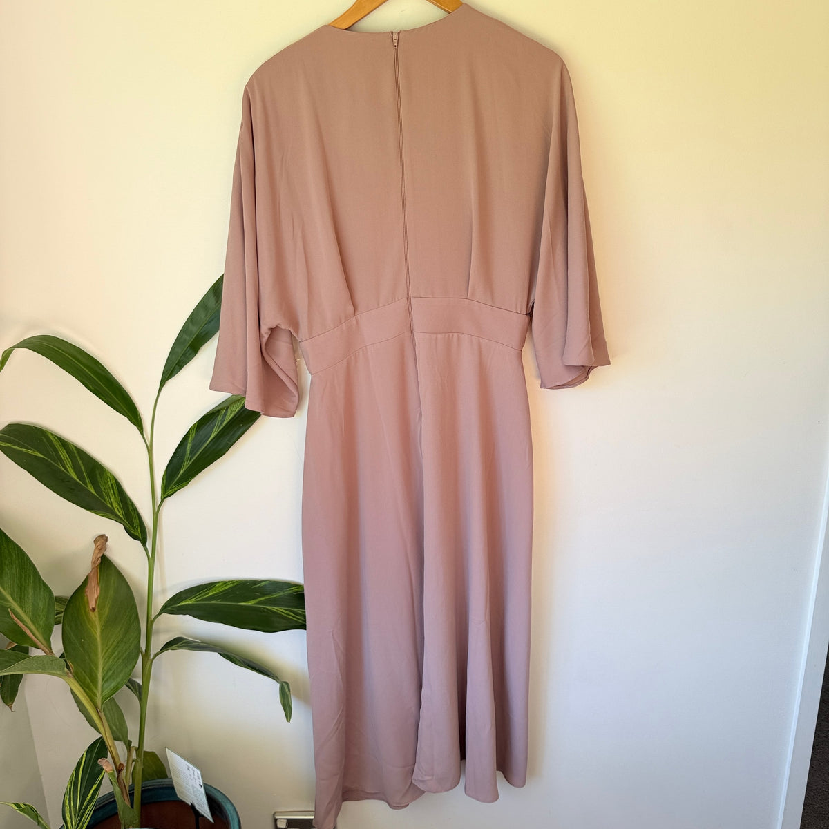 ASOS Dusty Rose Twist Front Midi Dress - UK 12