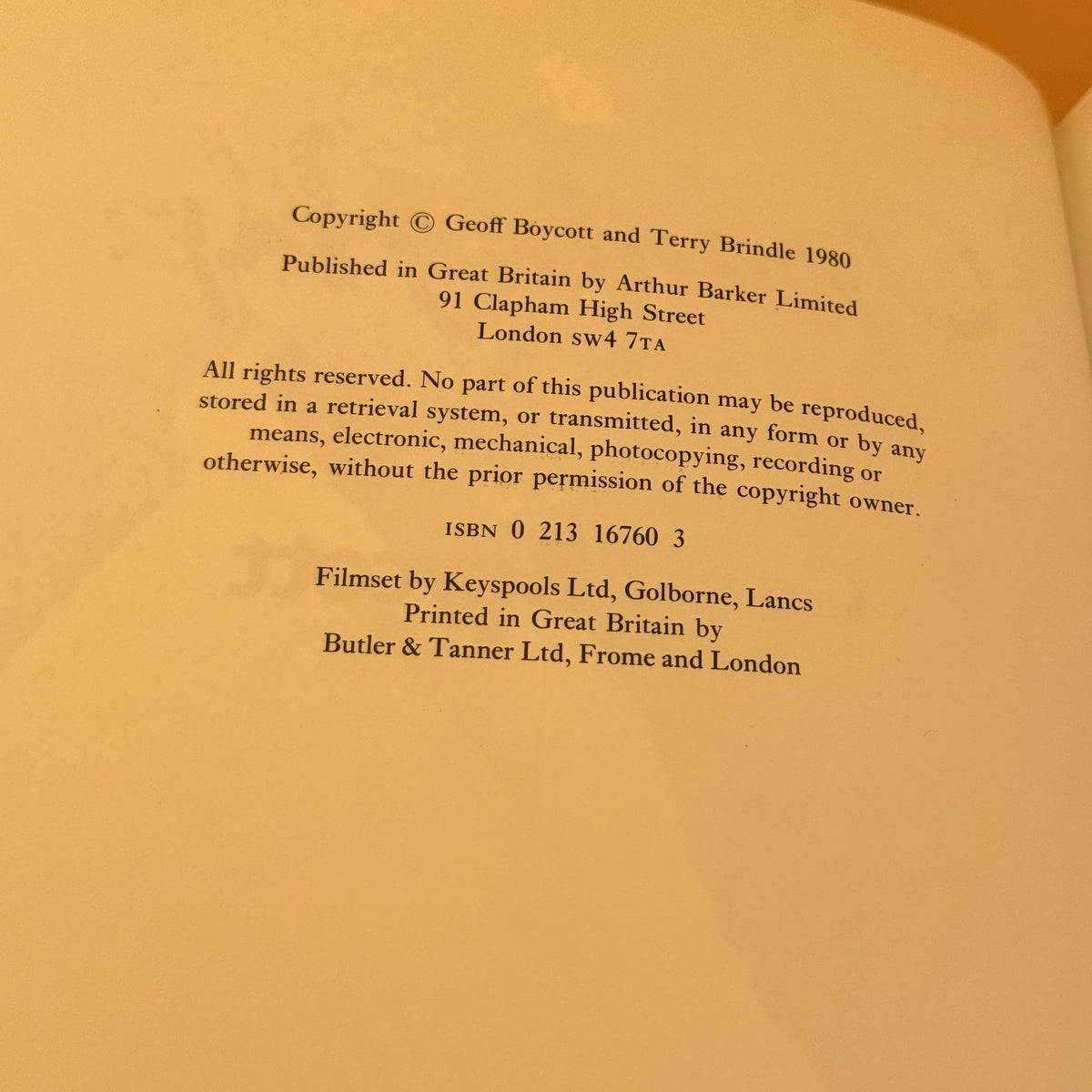 Opening Up by Geoffrey Boycott with Terry Brindle (1980)