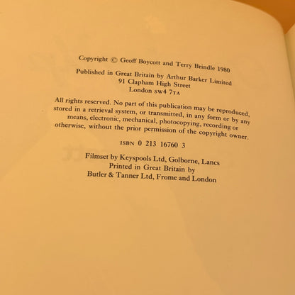 Opening Up by Geoffrey Boycott with Terry Brindle (1980)