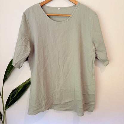 Brand Unknown Size XL | U/Arm to U/Arm 55cm Cotton Short Sleeve Top