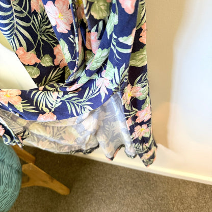 Mauvette Size 10 Tropical Floral Print Dress