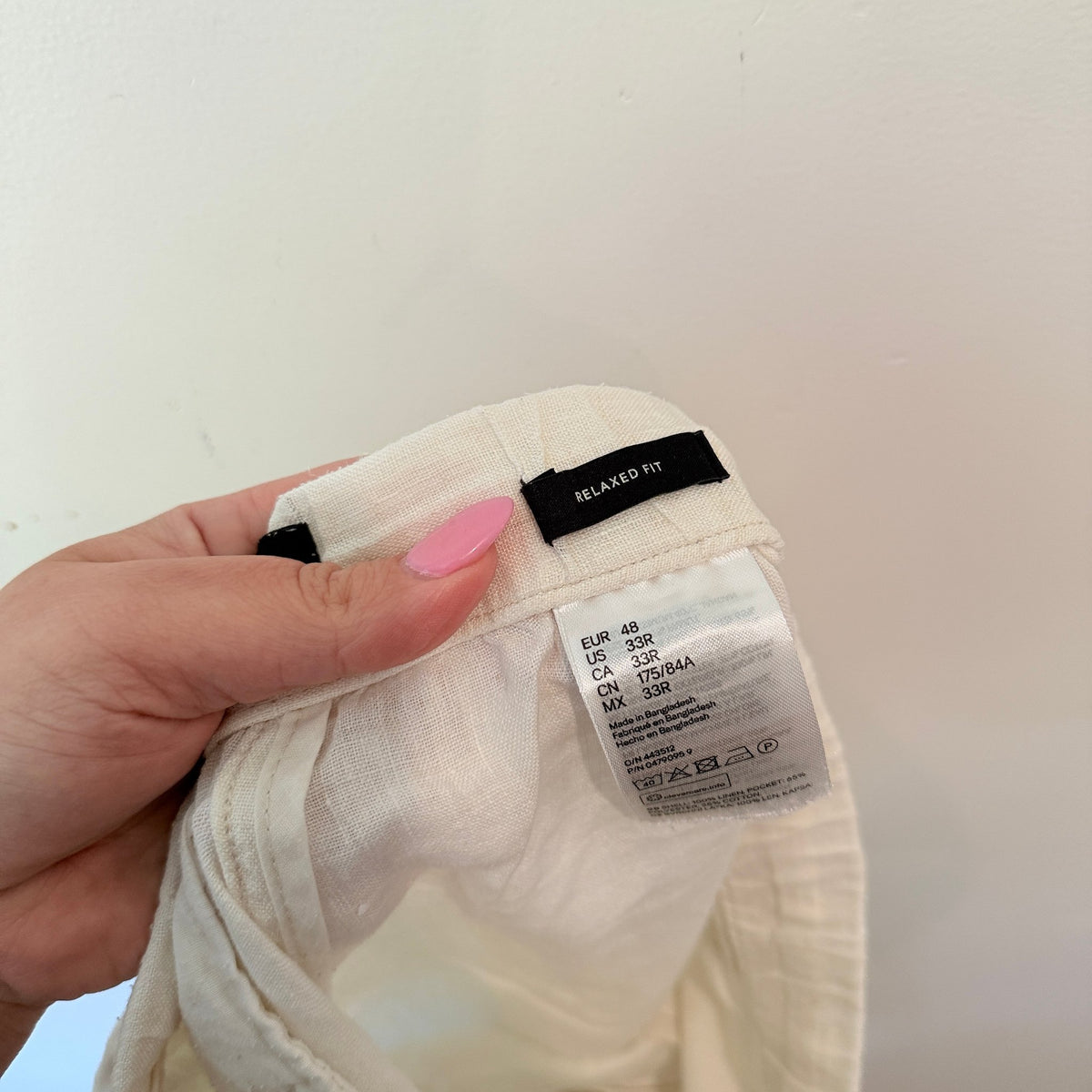 H&M Size 33R Linen Relaxed Fit Drawstring Shorts